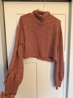 Lulu's Cropped Rust Turtleneck Sweater